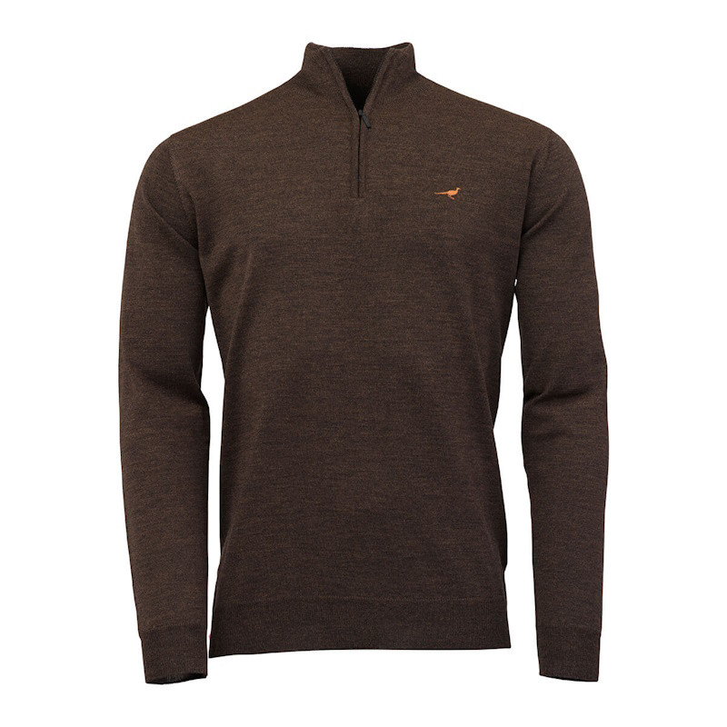 Pull Col Zip Norfolk Merino Laksen