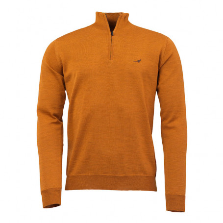 Pull Col Zip Norfolk Merino Laksen