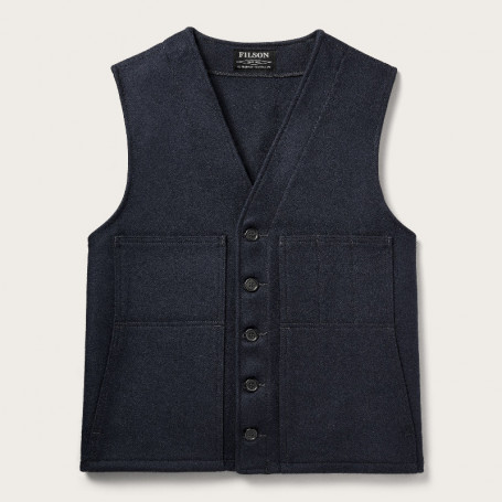 Gilet en Laine Mackinaw à Carreaux Rouge Filson