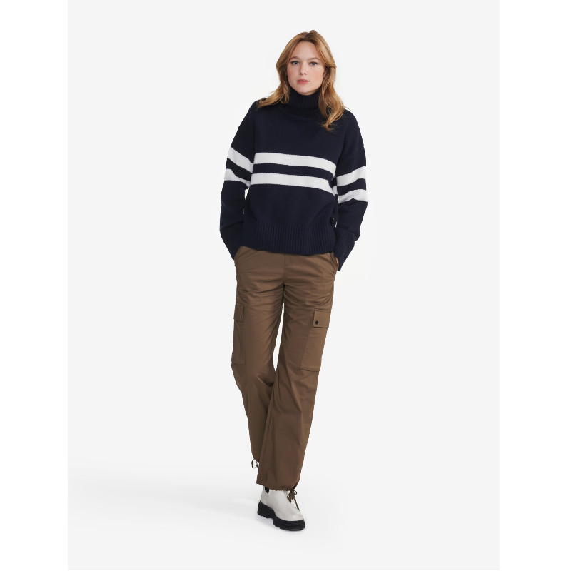 Pull Marinière Col V Femme Aigle
