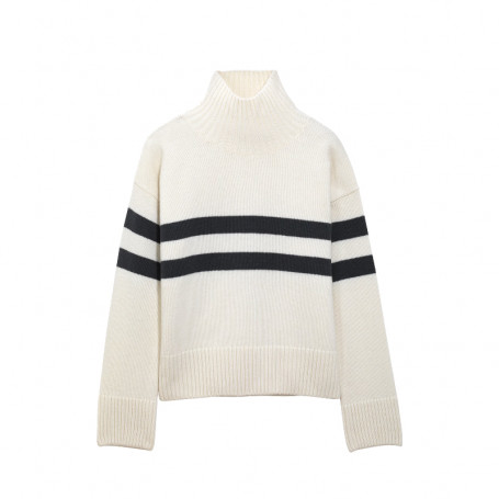 Pull Marinière Col V Femme Aigle