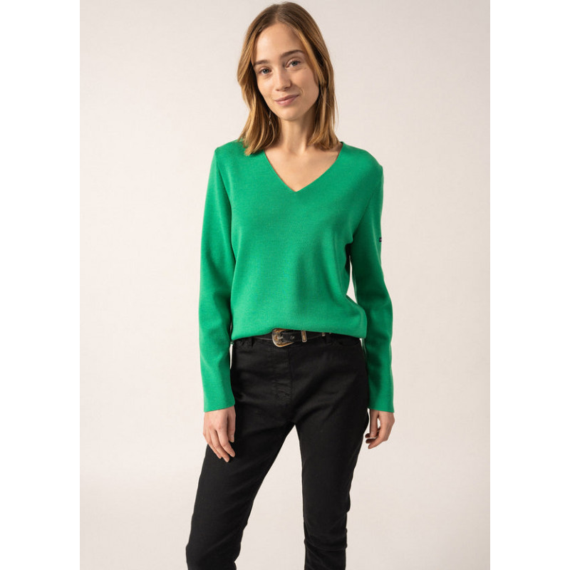 Pull Brehat col V femme Saint James