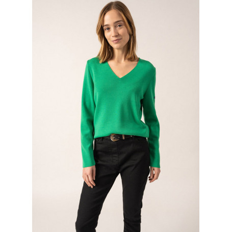 Pull Brehat col V femme Saint James
