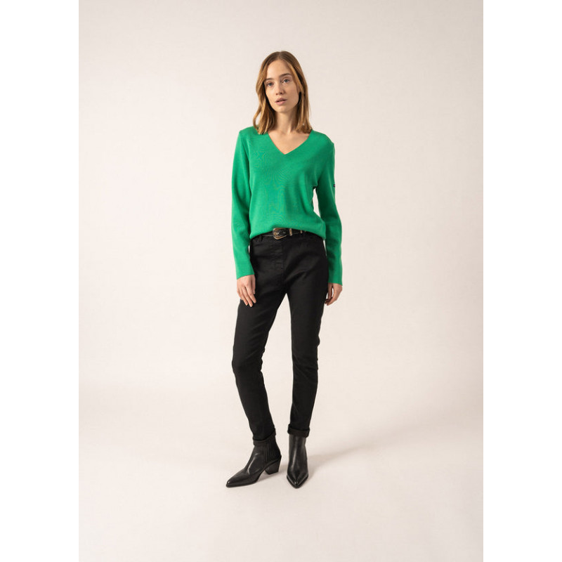 Pull Brehat col V femme Saint James