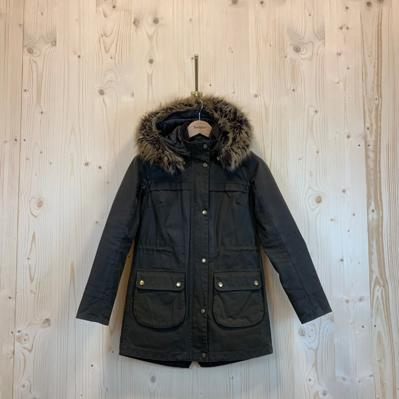 Parka Huilée Dartford Barbour Femme - S/M - Vert Olive - Seconde Main