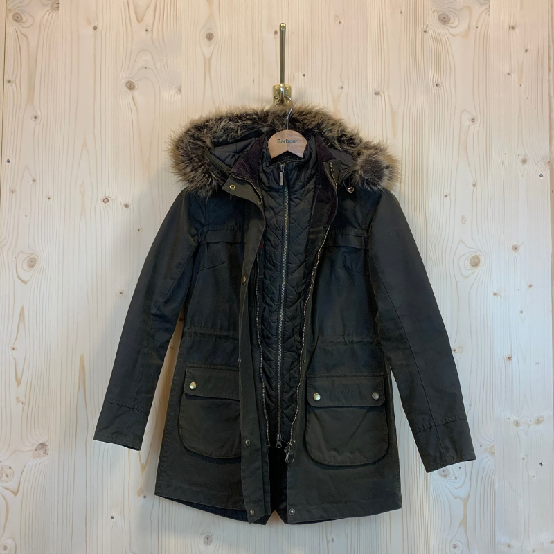 Parka Huilée Dartford Barbour Femme - S/M - Vert Olive - Seconde Main