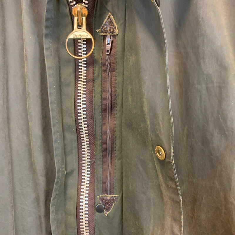 Veste Huilée Border Barbour - S - Vert Olive - Seconde Main