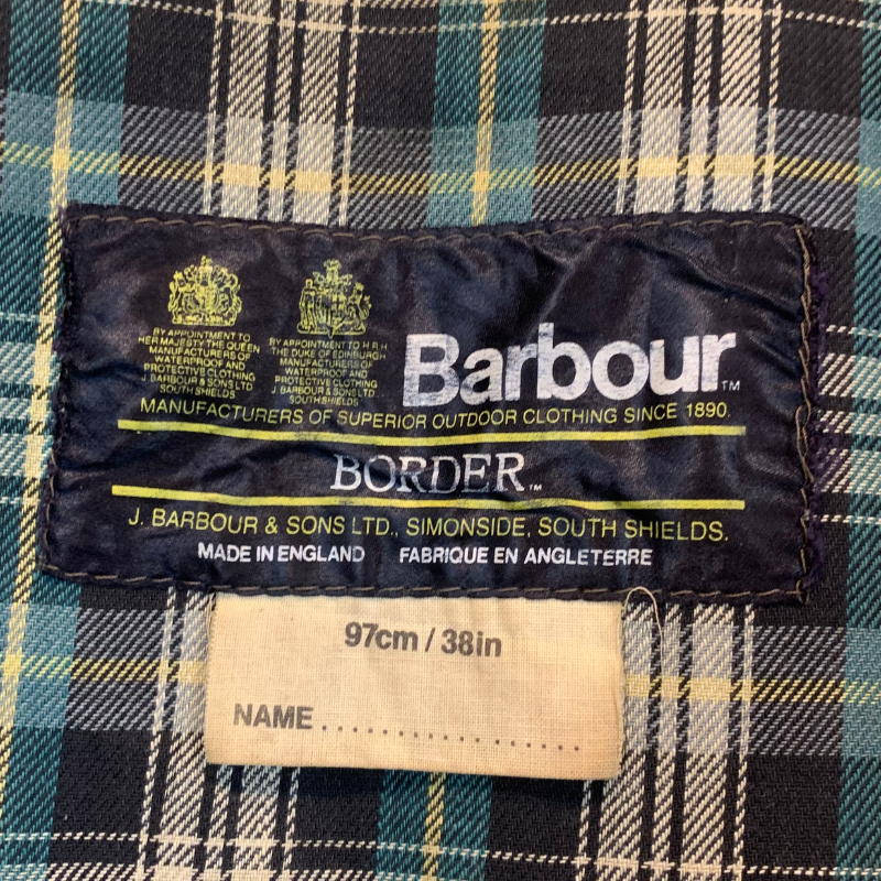 Veste Huilée Border Barbour - S - Vert Olive - Seconde Main