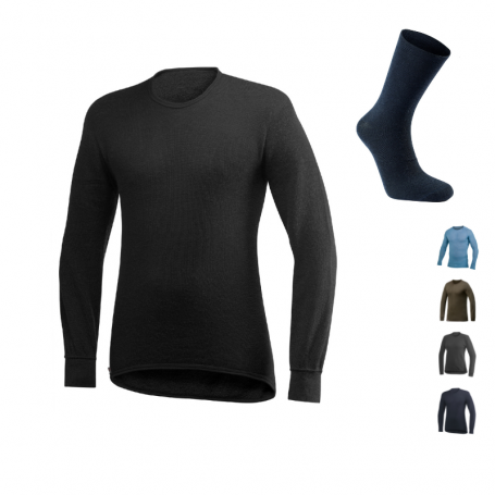 Maillot Crew Neck Woolpower avec chaussettes offertes