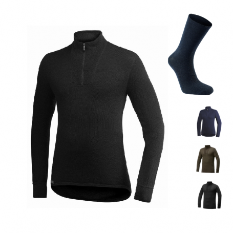 Maillot zippé Turtleneck 200g Woolpower avec chaussettes offertes