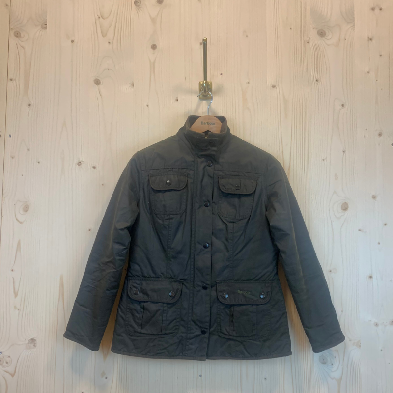 Veste Huilée SMU Utility Barbour Femme - M/L - Vert Olive - Seconde Main
