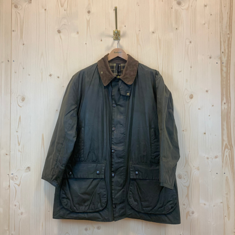 Veste Huilée Border Barbour - XXL - Vert Olive - Seconde Main