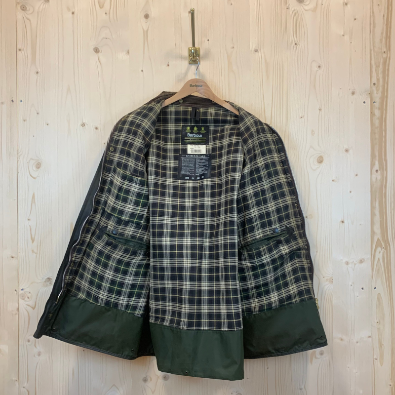 Veste Huilée Border Barbour - XXL - Vert Olive - Seconde Main