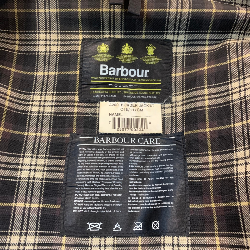 Veste Huilée Border Barbour - XXL - Vert Olive - Seconde Main