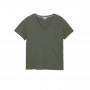 T-Shirt Col V en Coton Lin Aigle