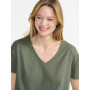 T-Shirt Col V en Coton Lin Aigle