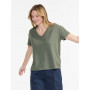 T-Shirt Col V en Coton Lin Aigle