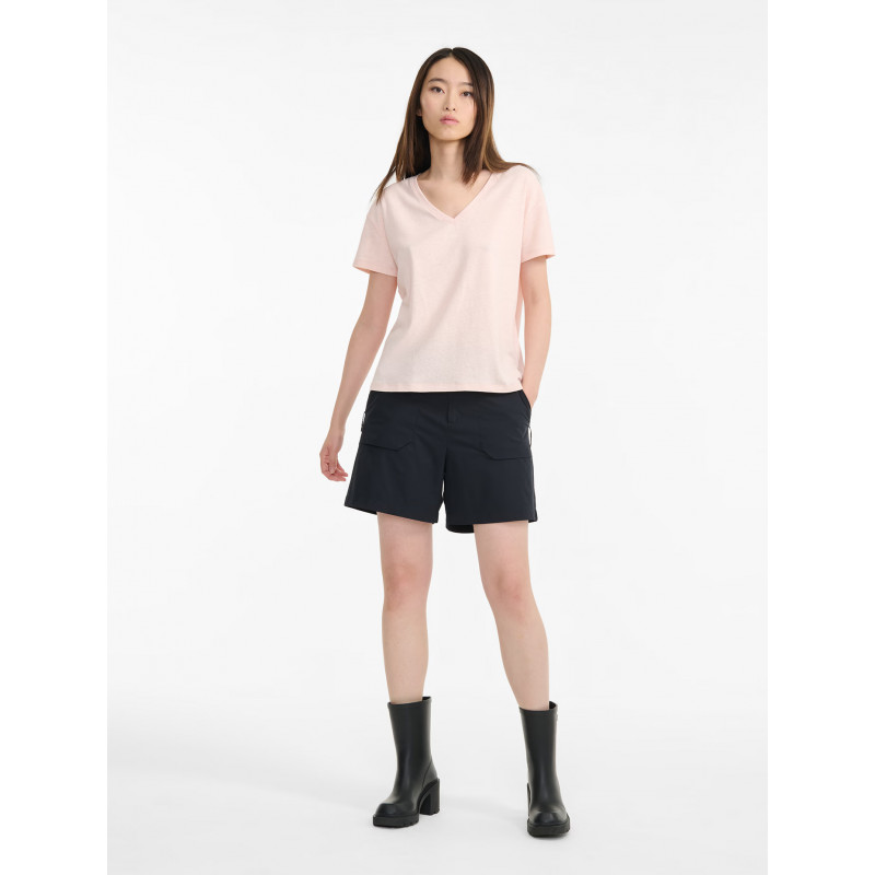 T-Shirt Col V en Coton Lin Aigle