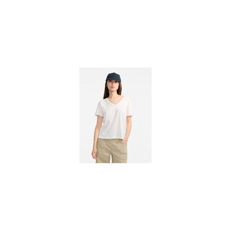T-Shirt Col V en Coton Lin Aigle