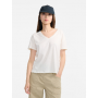 T-Shirt Col V en Coton Lin Aigle