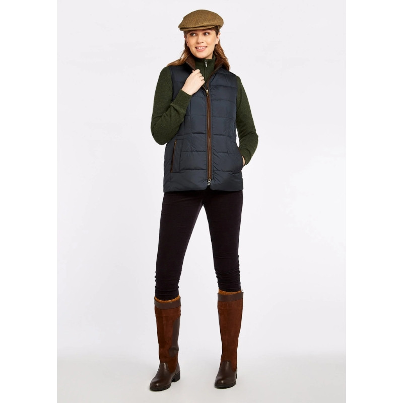 Gilet Matelassé Chevron Dover Saddlery Pour Femme - Bleu Royal/vert Citron - Occasion
