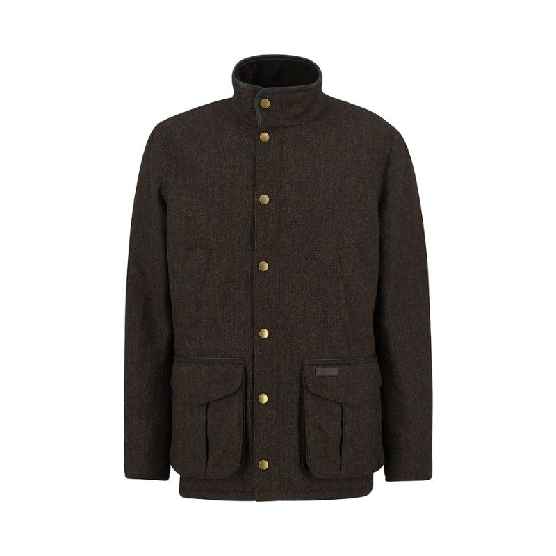 Manteau De Chasse Hucklecote Tweed Vert - Taille 46 (2XL) - Laine, Fermeture Zip Et Boutons