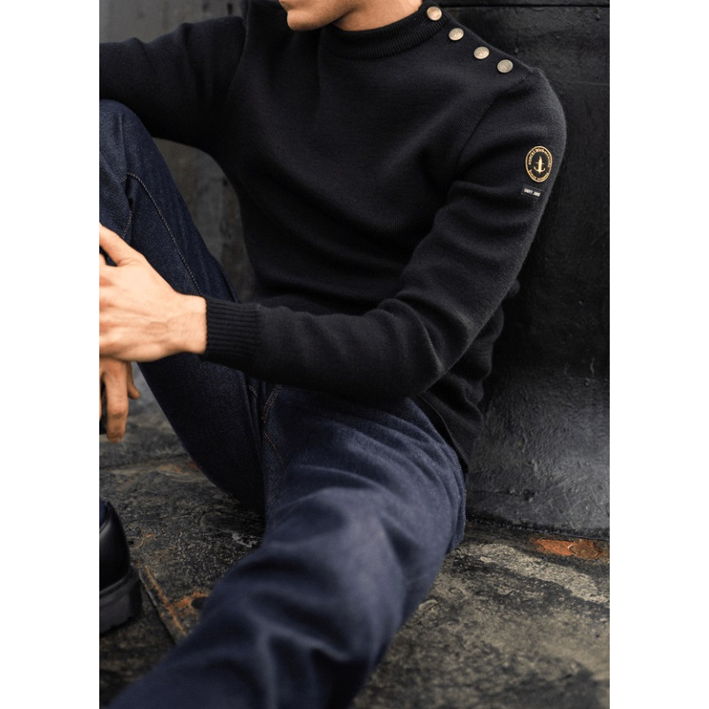 Pull marin Compas Marine Nationale x Saint James