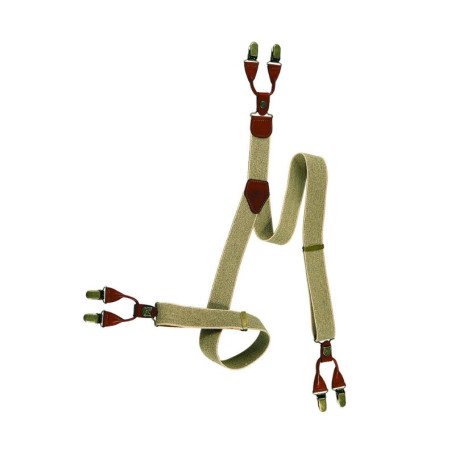 Bretelles pour pantalon en lin et cuir Riserva