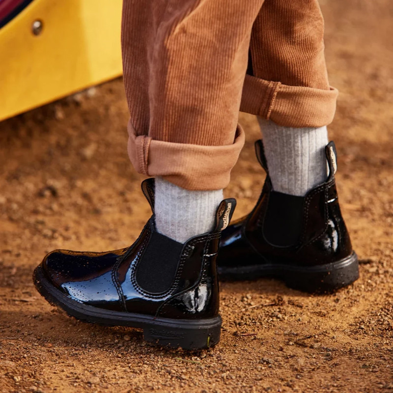 Boots Chelsea enfant Noir brillant 2255 Blundstone