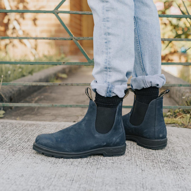 Boots Chelsea Classic mixte Navy Nubuck 1940 Blundstone