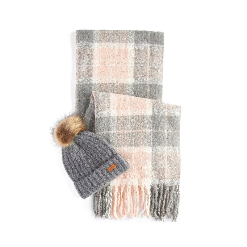 Coffret Bonnet et écharpe tartan Saltburn Barbour