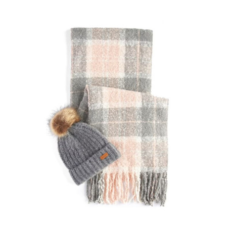 Saltburn Barbour tartan muts en sjaal set