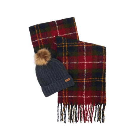 Coffret Bonnet et écharpe tartan Saltburn Barbour