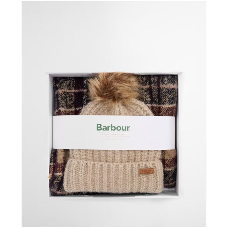 Coffret Bonnet et écharpe tartan Saltburn Barbour