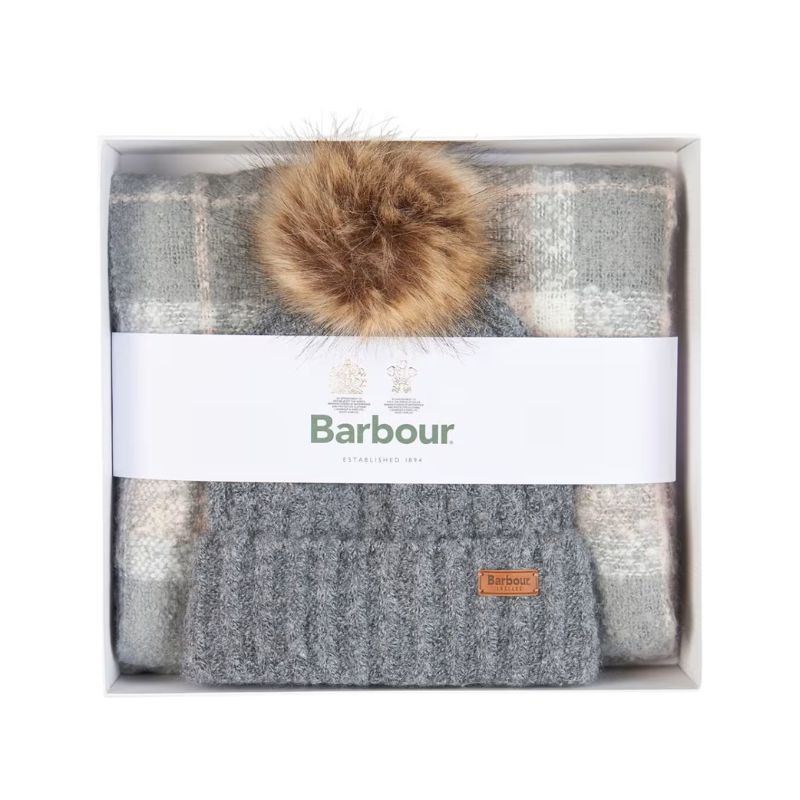 Coffret Bonnet et écharpe tartan Saltburn Barbour