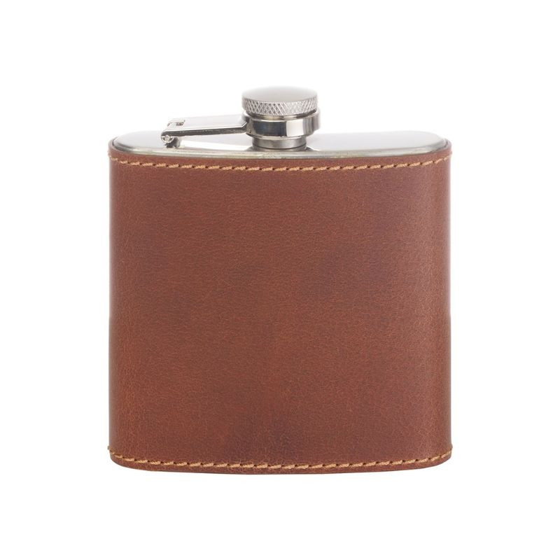 Flasque en cuir Chocolat Laksen