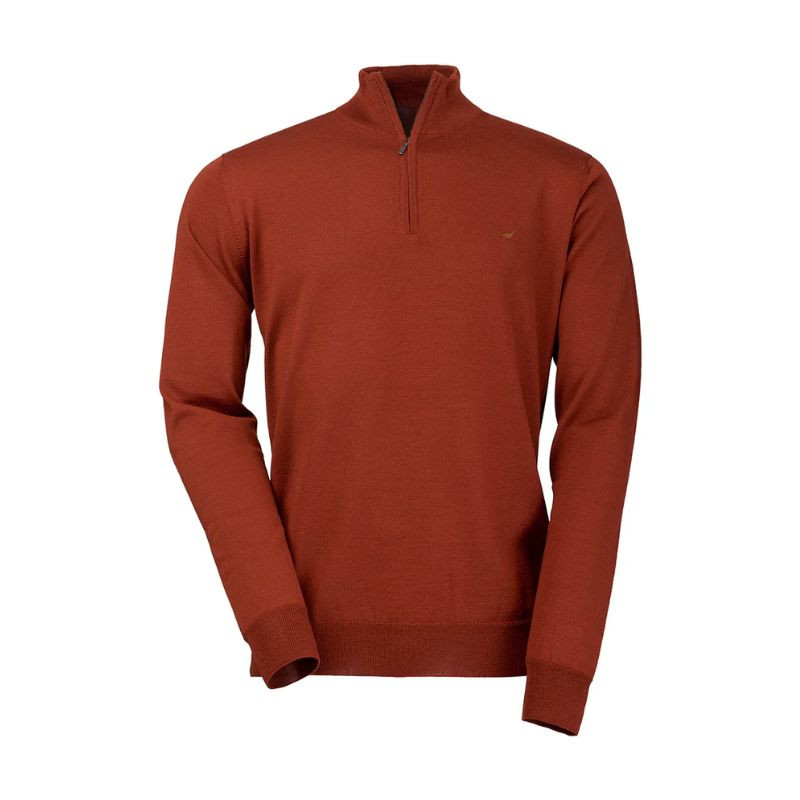 Pull Col Zip Norfolk Merino Laksen