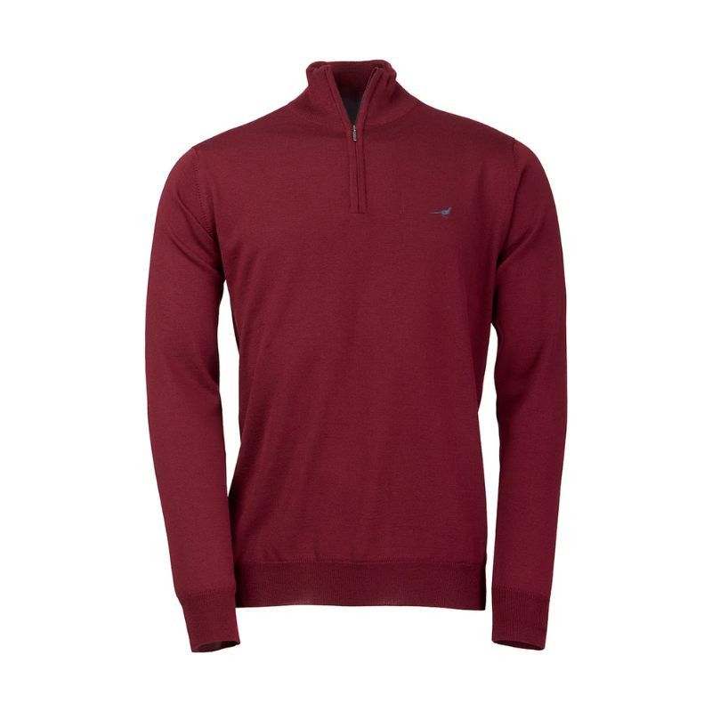 Pull Col Zip Norfolk Merino Laksen