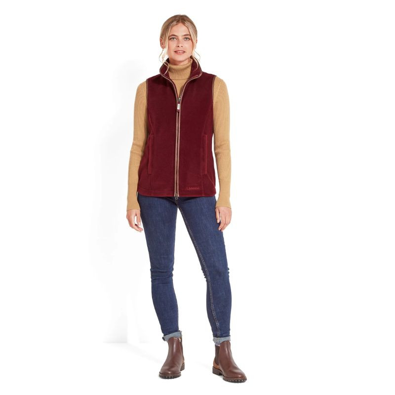 Gilet Polaire Schoffel Femme Taille 12 Marron – Lyndon – Zippé, Sans Manches