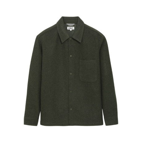 Aigle overhemd van geborstelde wolmix