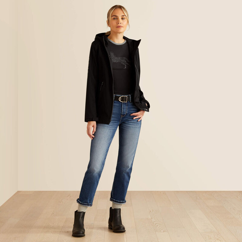 Veste Imperméable Femme Ariat Taille M – Noir, Nylon, Avec Cordon De Serrage
