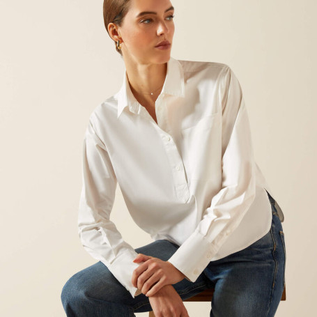 Chemise De Soleil Ariat Femme Blanche – Manches Longues équitation (occasion)