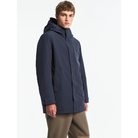 Manteau Imperméable AIGLE Mi-long MTD Avec Capuche - Taille 3XL - Bleu - Neuf Avec Défauts