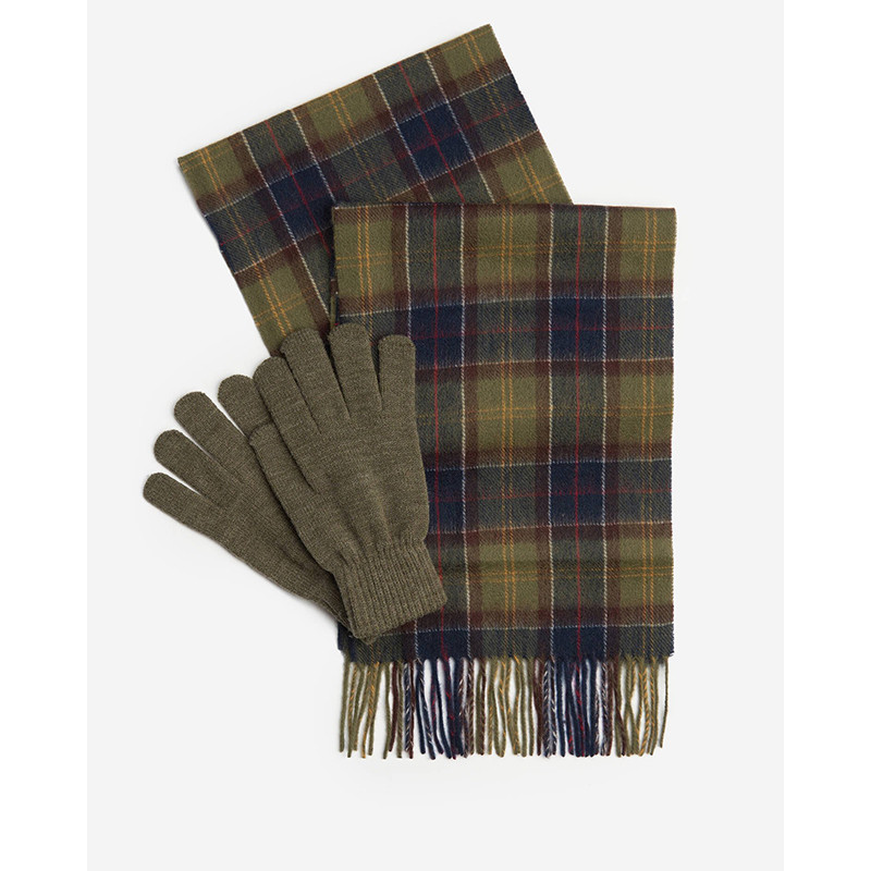 Coffret écharpe et gants laine Barbour
