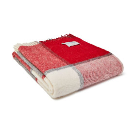 Plaid Check Throw Rood & Crème Tweedmill