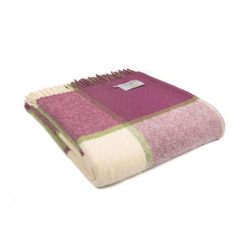 Plaid Check Throw Raspberry Tweedmill
