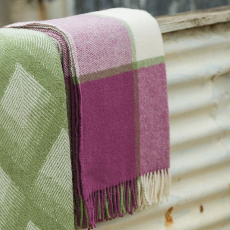 Plaid Check Throw Raspberry Tweedmill