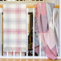 Plaid Check Throw Charcoal & Dusky Pink Tweedmill