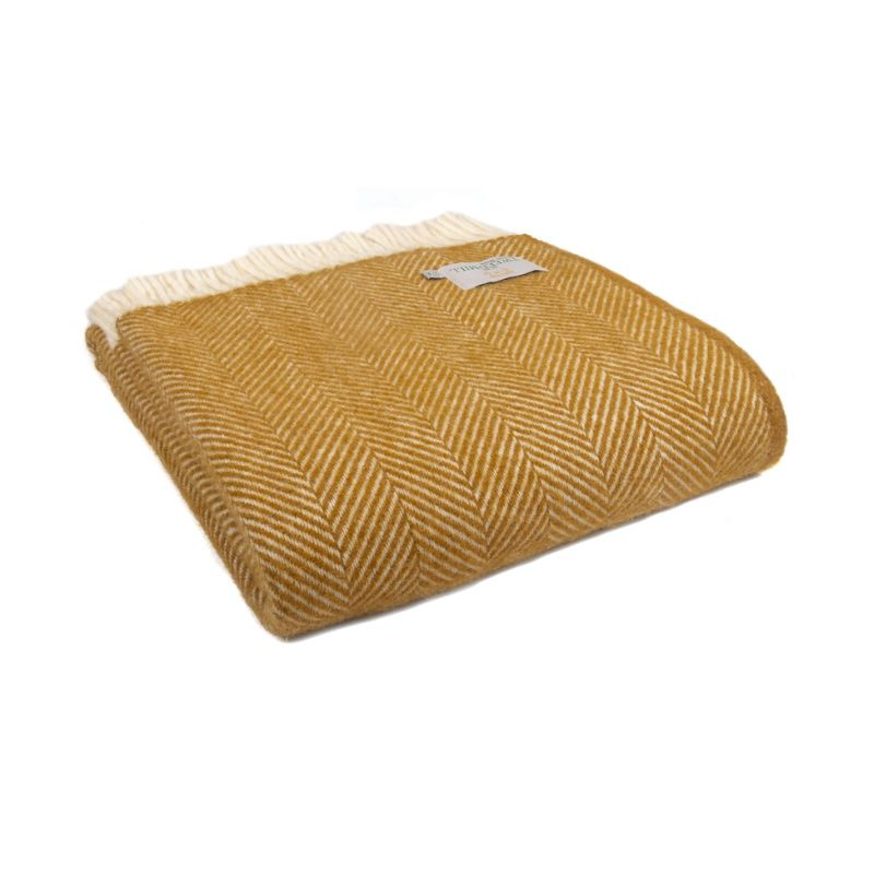 Plaid Fisbone Engels Mosterd Tweedmill