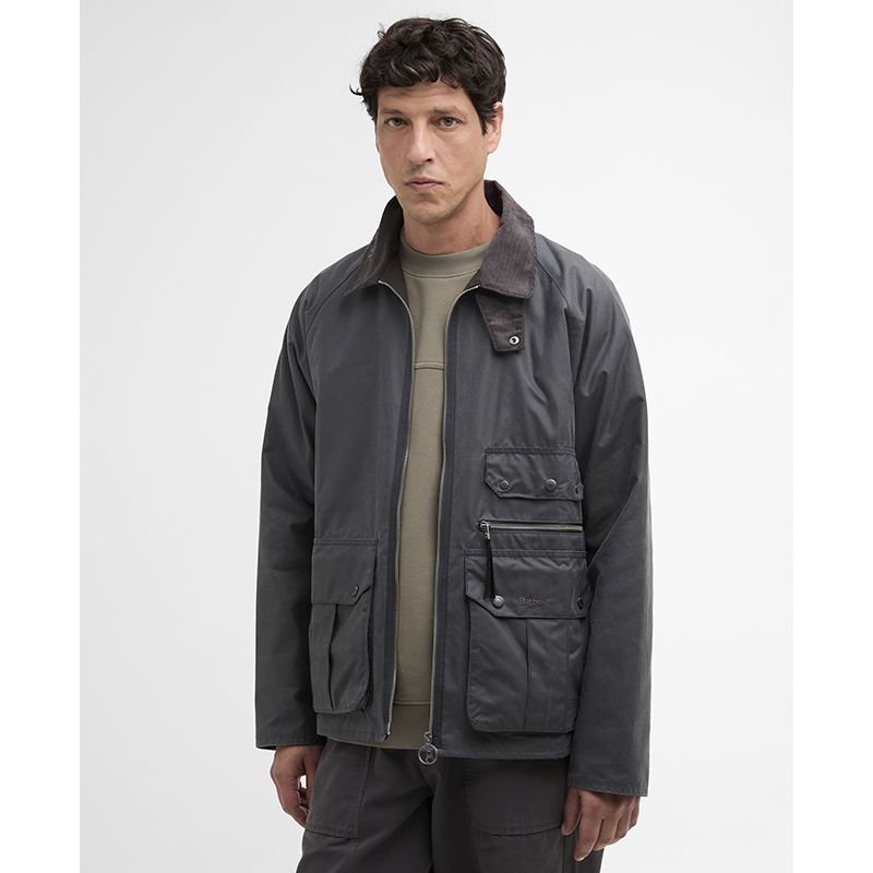 Re-Engineered geoliede jas in zwart van Spey Barbour